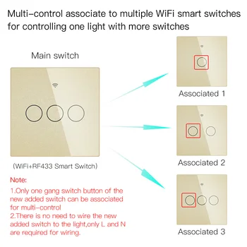 Wi-Fi Smart Touch Lüliti RF433/APP/hääljuhtimine Lüliti Alexa Google ' i Kodu Ajastus Jagamine Relee Staatuse Seina Valguse Lüliti
