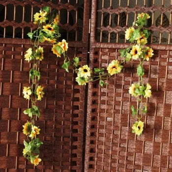 Kunstlik päevalille vanik lill viinapuu Kodu Pulm Aia Kaunistamiseks