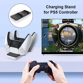 Dual Laadija Komplekti USB Kaabli abil laadimisjaama Kerge Mängu Mängima Elemendid DualSense PS5 Töötleja