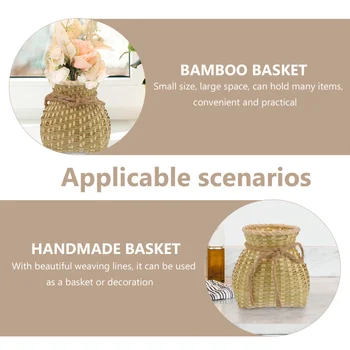 Bamboo Basket Bamboo Basket Hand Woven Basket Kids Toys Desktop Organizer