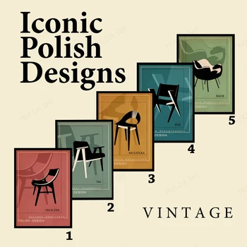 Ikooniks poola Disaini, Vintage Plakat Seina art Home Decor Lõuend Prindi