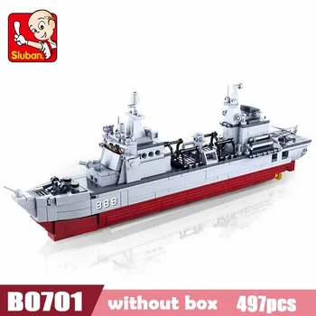 Sluban 906B varustuslaeva-Seeria ehitusplokid B0701 497Pcs Laste Monteeritakse Laeva Mudel Plokid Poisid Tüdruk jõulukinke