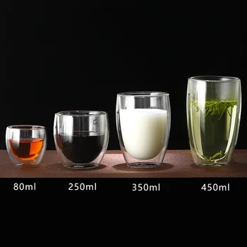 80/250/350/450/600ML Double-Seina Klaas Tass Kohvi Kruus kuumakindel Piima Tee Tassi Läbipaistev Punane Vein Õlu Klaasi Drinkware