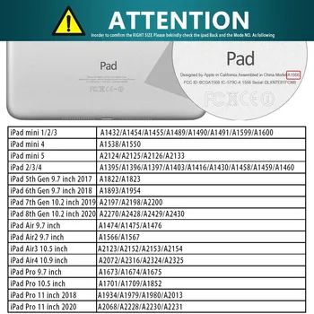 Tahvelarvutite puhul Apple IPad Mini 1 2 3 4 5 /iPad 2 3 4/5th 6th 7th 8th Pu Nahk Stand Case IPad 9.7 Pro/10.2