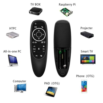 G10S PRO Smart Häält, puldiga Güroskoop Traadita Õhu Hiirt, koos Taustavalgustusega jaoks X96 H96 MAX T95Q TX6 Android TV Box