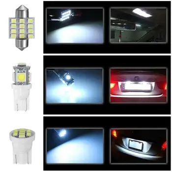 13pcs 194 /T10/ W5W /31MM/C5W LED autosalongi Valgus 5SMD / 12SMD / 8SMD LED Pirnid 6500K Valge Kuppel Lugemine Kerge Auto 12V Lamp