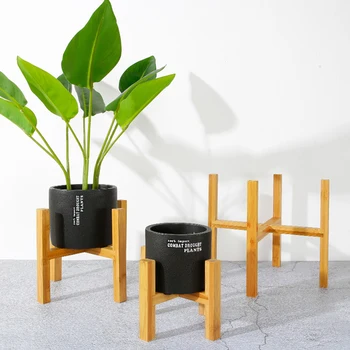 Hout Planter Pot Plaate Bloempot Rek Sterke Vrijstaande Bonsai Houder