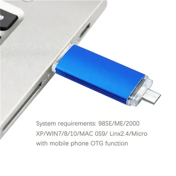 50 tk/palju Vaba LOGO kiire Usb2.0 Flash OTG usb flash drive 4gb 8gb 16gb, 32gb Metallist U Disk OTG pulm kingitus