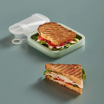 Silikoon PP Sandwich Terviseks Värske hoida Mikrolaineahi Lunch Box Kaasaskantav Bento Box Toidu Mahuti Köök Tarvikud