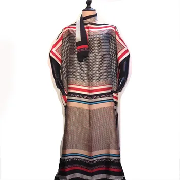 Elegantne trükitud itaalia Siidist Kleidid pikkus 145 cm bustline 100 cm Dashiki Pool maxi kleidid Aafrika kleidid naistele