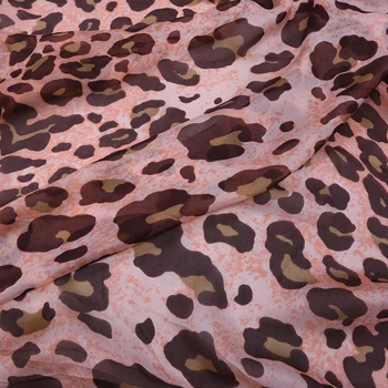 Leopard printida siid sifonki kangast kangast, õhuke ja elegantne suvel siid sifonki kleit catwalk digitaaltrükk riie