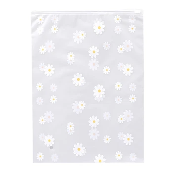 50 tükki väike daisy riided tõmblukk reisi ladustamise kott valge läbipaistev majapidamistarbeid
