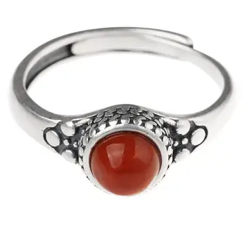 Vintage S925 Sterling Silver Ring Ornament Lõuna-Punane Avärav Naiste Tai Hõbe Käsitöö Etnilise Stiili, Avatud Ring