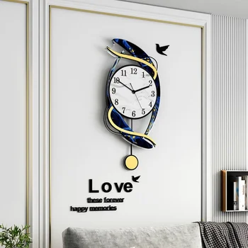 Suur Põhjamaade Kella Pendel Kaasaegne Disain elutuba Luksus Lihtne Loominguline Kella Vaigistamiseks Reloj Viilutatud Home Decor DL60WC