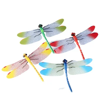 DIY 10 TK 14CM 3D simulatsiooni dragonfly aia kaunistamiseks väljas rõdu potid hoovis teenetemärkide Värviline, PVC 2020