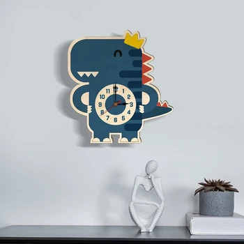 Lapsed, Lapsed Toas elutuba Kella Vaigistamiseks 3D Cartoon Armas Dinosaurus Wall Clock Set Home Decor Lasteaed Foto Rekvisiidid