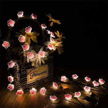 Lill Haldjas LED-Cherry Plum Blossom String Kerge Akuga Magamistuba Jõulud Pulmapidu Terrass Aia Kaunistamiseks