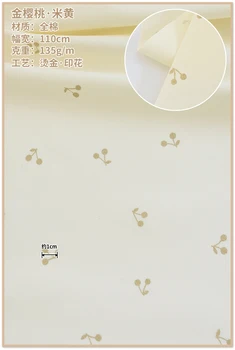 Jaapani vintage kullakiht puuvillane armas Kirss mustriga kangas Retro stiilis kangast DIY Kott, et 1=50cm*110cm