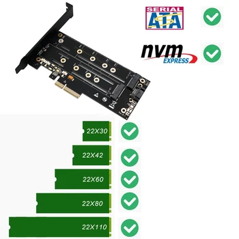 M. 2 NVMe SSD NGFF PCI-E X4 Adapter M. 2 SATA-SATA III Adapter Kaardi NGFF Klahvi M B VÕTI Dual M. 2 PCIe Adapter