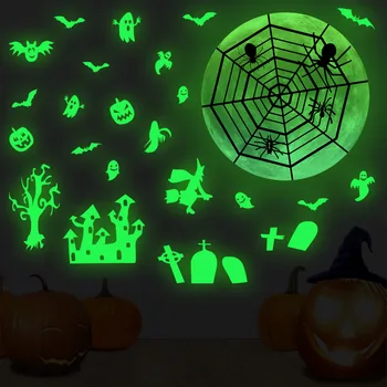 Halloween Fluorestsents Seina Kleebised Kohutav Festival Dekoratiivsed Poiss, Tüdruk Tuba Decor Lüliti Loominguline Kuma Pimedas Kleebised