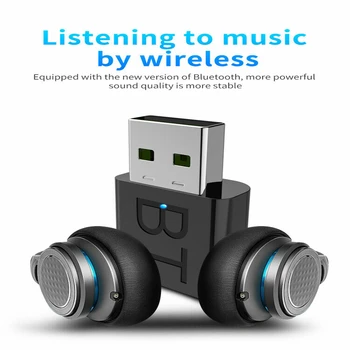 Bluetooth-ühilduva 5.0 Audio-Saatja-Vastuvõtja USB Adapter TV PC Auto Kõlar Must