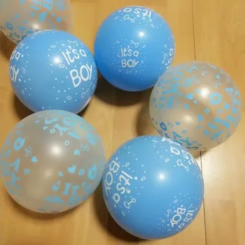 50pcs12 Tolline Ümmargune Selge Trükkimine Lateks Sinised Õhupallid Baby Shower Teenetemärgi Poiss Sünnipäeva Heelium Gaasi Ballon kingitus