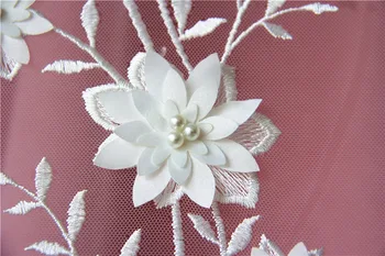 LASUI üllas 3D lill satiin pärl tikandid pits kangas Käsitsi beaded pulm kostüüm kleit pulm kleit , X0296
