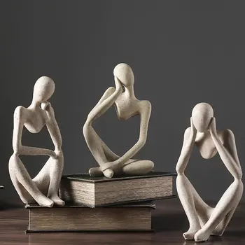 Põhjamaade Abstraktne Mõtleja Kuju Vaik Figuriin Office-Kodu Kaunistamiseks Desktop Decor Käsitöö, Käsitöö, Skulptuur Moodsa Kunsti