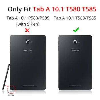 Smart Karbis Prindi PU Leather Case For Samsung Galaxy Tab A6 10.1 2016 T580 T585 T580N SM-T580 Tablett Card Slots juhul