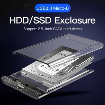 USB 3.0 SATA SSD kõvaketas Kaitse Box 2.5 Tolli Liikuvad Läbipaistvad Ketta Kate Raske Libistades Juhul N1W5