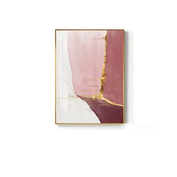 Abstraktne Kuldne, Roosa Lõuendile Maali Nordic Värvi Plokk, Plakatid, Print Kaasaegne Kuld Seina Pildid elutuba, Magamistuba Wall Art