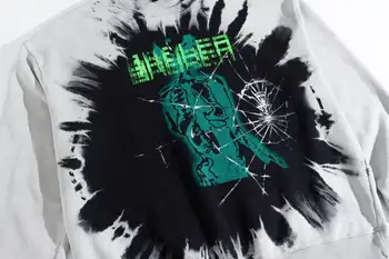 Hip-Hop Streetwear Meeste Dressipluus Pullover Graffiti Spider Web Seo Värvi Puuvillased Vabaaja Lahti Harajuku Dressipluus Topp