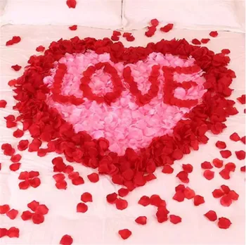 1000/3000 tükki kunstlik võltsitud roosi kroonlehed pulmapidu romantiline öö korral kaunistamiseks simulatsiooni tõusis