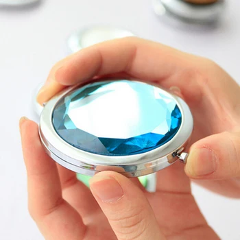 Kaasaskantav Armas Crystal Metalli Taskus Peegel Meik Murra Ring Crystal Kompaktne Peegel Isikliku Pulm Kingitused
