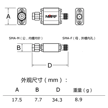 1400MHz High-pass Filter RF, Coaxial LC Filter Ultra-väike-SMA Interface