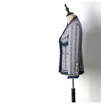 2020. Aastaks Uut Sügis-Talve Raja Moe Luksus Retro Villase Tweed Outwear Fringed Tutt Teemant Helmed Lühike Mantel&Jakid