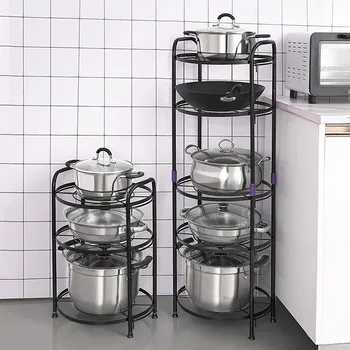Multifunktsionaalne 5 Kihti Köök, Ladustamise Rack Must Raua Lihtsad Suure Mahutavusega Köök Tarvikud Potid Pan Riiul