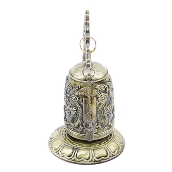 Kuum Antiik Kodu Kaunistamiseks Tsingi Sulam Vintage Stiilis Pronks Lukk Dragon Nikerdatud Budistlik Bell Hiina Geomantic Artware Peen