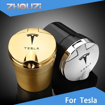 Näiteks Tesla Model 3 S X Y Sigaretisuitsu Omanik Eemaldaja Auto Logo Tuhatoosi Koos Led Valgus Kergem Blu-Ray Auto Tarvikud