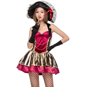 Naiste Halloween Euroopa Retro Aadlik Kostüümid Naine Piraat Cosplay Karneval Purim Paraad Etapp Näita Rolli Mängida Pool Kleit