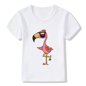 2020 Laste Roosa Flamingolased Eksootiliste Lindude T-Särgid Tüdrukud Poisid Suvel Tops Kids Lühikesed Varrukad Vintage Riided Baby T-särk