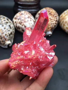 168g looduslik roosa kristall Kivi klastri ilus sinine aura ingel quartz crystal klastri reiki tervendav