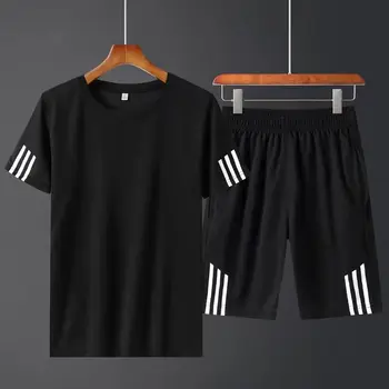 2021 uus meeste T-särk + lühikesed püksid, ülikond suvel hingav casual T-särk töötab sobiks mood Harajuku trükitud meeste spordi ülikond