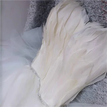 AnXin SH printsess valge sulg pits Moes õhtukleit vastuvõtva kristall profileerimine olkaimeton etapp pruut väike valge kleit