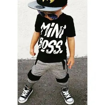 Teise lapse juhuslik Lapsed Baby Boy T-särk Topid Püksid 2tk Varustus, Komplekti Riideid 1-6T