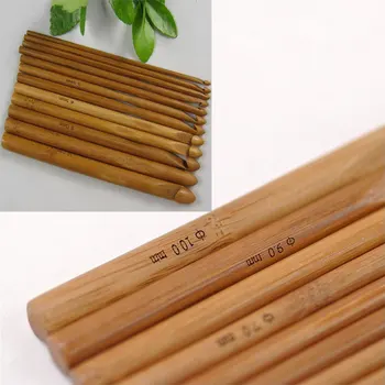 12tk Kampsun kudumine Ümmarguse Bambusest Käepide heegelnõelad Sile Jutustama Nõela Käsitöö Edendamine