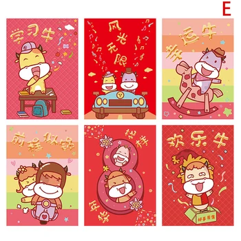 6tk OX Õnnelik Hiina Punased Ümbrikud Õnnelik Taskud Punane PacketFor Hiina Uus Aasta Ja Osaline kinkekarbis