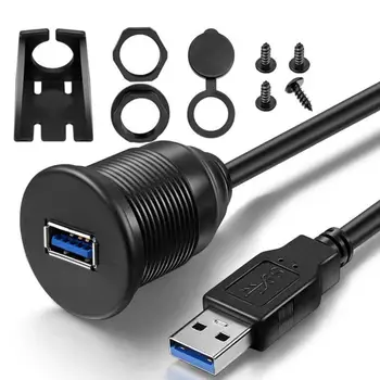 USB Paneel Flush Mount Kaabel , USB 3.0 Extension USB Mount, Dash Mount, Flush Mount, Paneel Mount Kaabel Auto, Veoauto, Mootorratas
