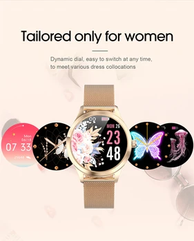 2021 LW07 Smart Watch Naiste Smartwatch Rose Gold Fitness Käevõru Täis Touch Veekindel IP67 Daamid Tüdrukud