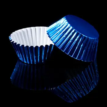 100tk Paber Cupcake Cup Alumiiniumfoolium Muffin Küpsetamine Tassi Vooderdus Koogikesi Juhul